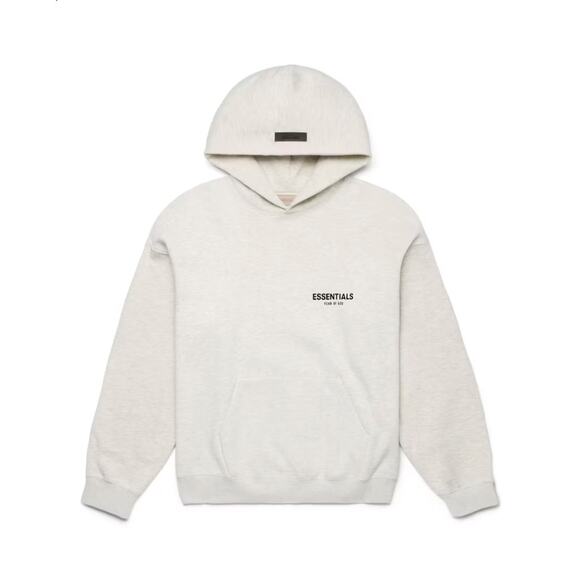 (M) NWT $250 Fear of God Essentials Hoodie‎ Light Oatmeal Pullover Fleece - Picture 1 of 7